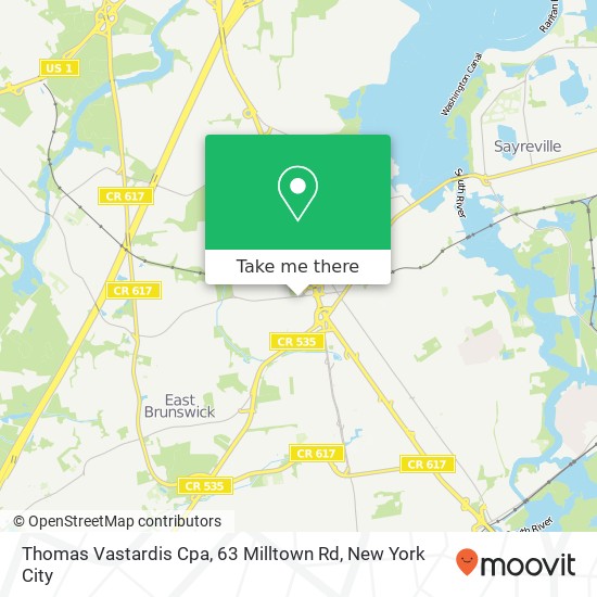Thomas Vastardis Cpa, 63 Milltown Rd map