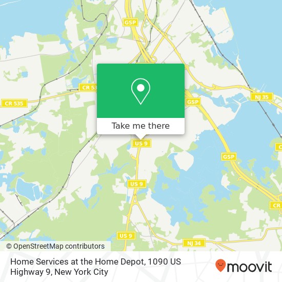 Home Services at the Home Depot, 1090 US Highway 9 map