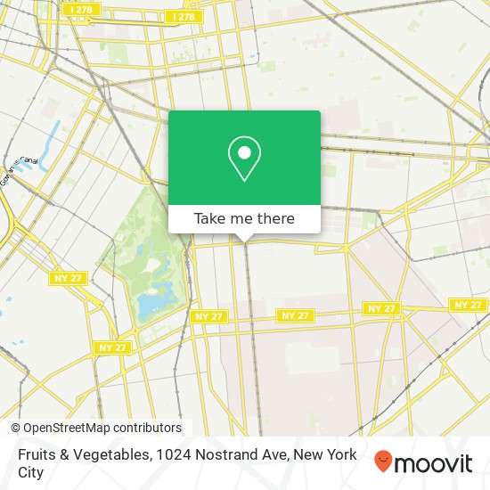 Mapa de Fruits & Vegetables, 1024 Nostrand Ave