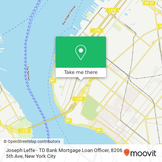 Mapa de Joseph Leffe - TD Bank Mortgage Loan Officer, 8206 5th Ave