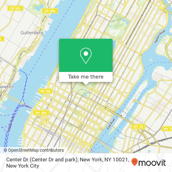 Mapa de Center Dr (Center Dr and park), New York, NY 10021