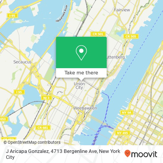 Mapa de J Aricapa Gonzalez, 4713 Bergenline Ave