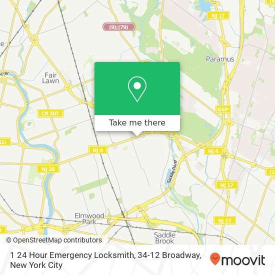Mapa de 1 24 Hour Emergency Locksmith, 34-12 Broadway