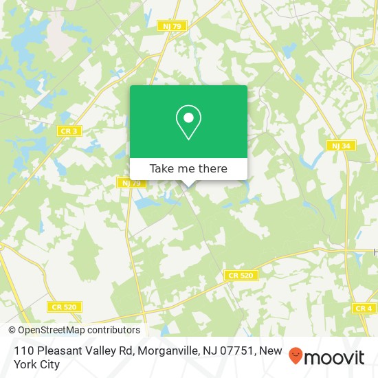 Mapa de 110 Pleasant Valley Rd, Morganville, NJ 07751