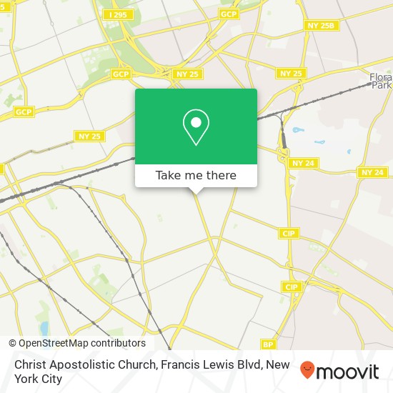 Mapa de Christ Apostolistic Church, Francis Lewis Blvd