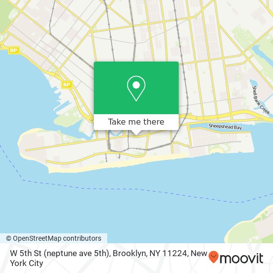 Mapa de W 5th St (neptune ave 5th), Brooklyn, NY 11224