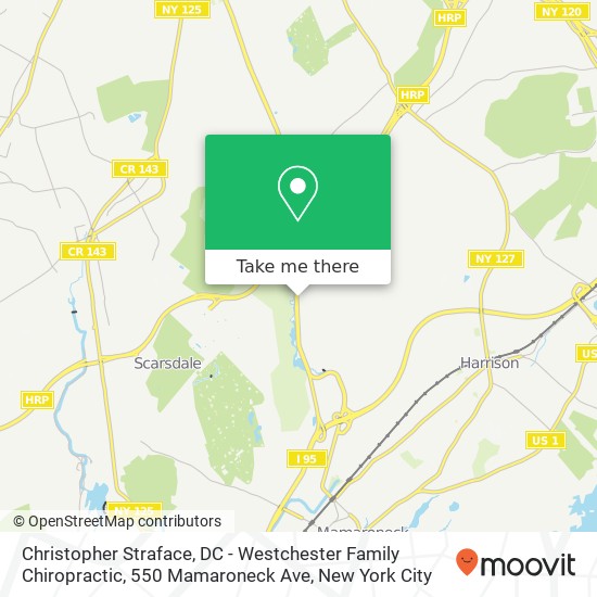 Mapa de Christopher Straface, DC - Westchester Family Chiropractic, 550 Mamaroneck Ave