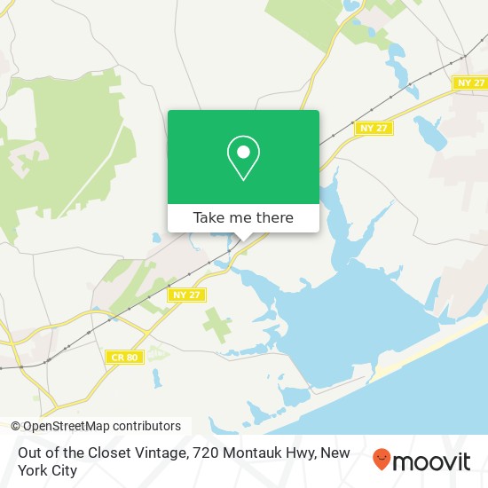 Mapa de Out of the Closet Vintage, 720 Montauk Hwy