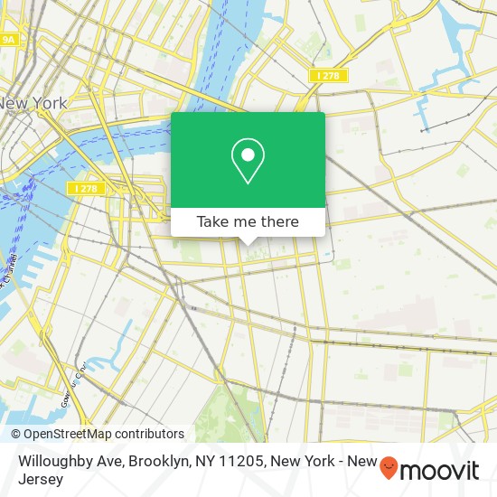 Mapa de Willoughby Ave, Brooklyn, NY 11205