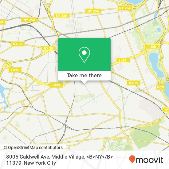 Mapa de 8005 Caldwell Ave, Middle Village, <B>NY< / B> 11379