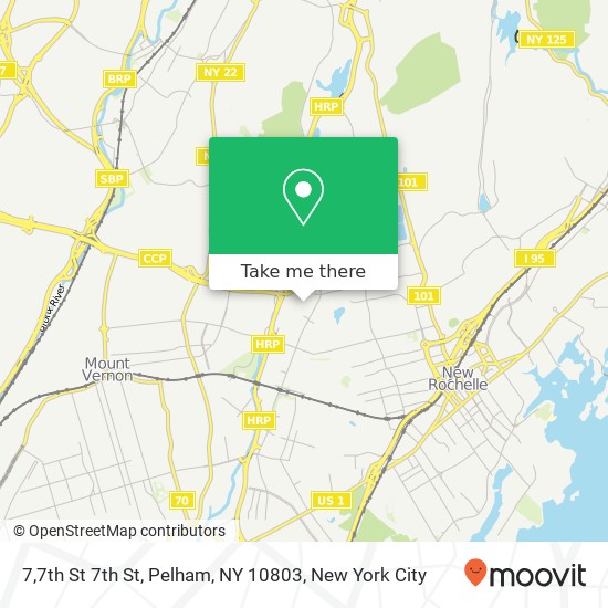 Mapa de 7,7th St 7th St, Pelham, NY 10803