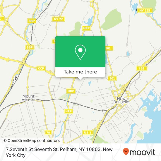 Mapa de 7,Seventh St Seventh St, Pelham, NY 10803