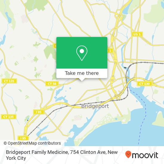 Mapa de Bridgeport Family Medicine, 754 Clinton Ave