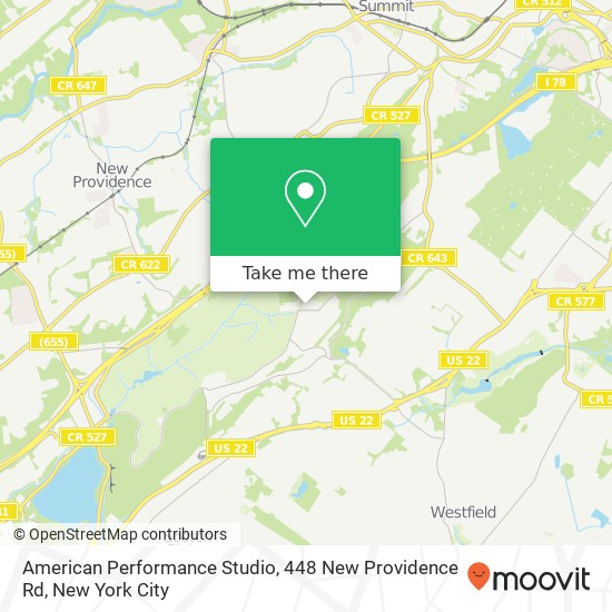 Mapa de American Performance Studio, 448 New Providence Rd