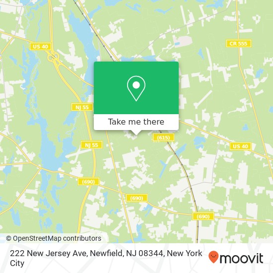 Mapa de 222 New Jersey Ave, Newfield, NJ 08344