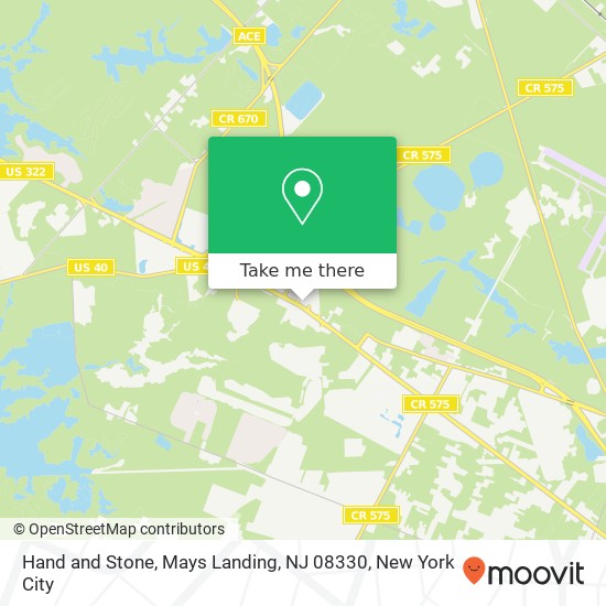 Mapa de Hand and Stone, Mays Landing, NJ 08330