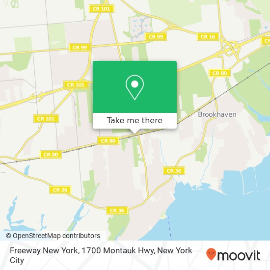 Freeway New York, 1700 Montauk Hwy map