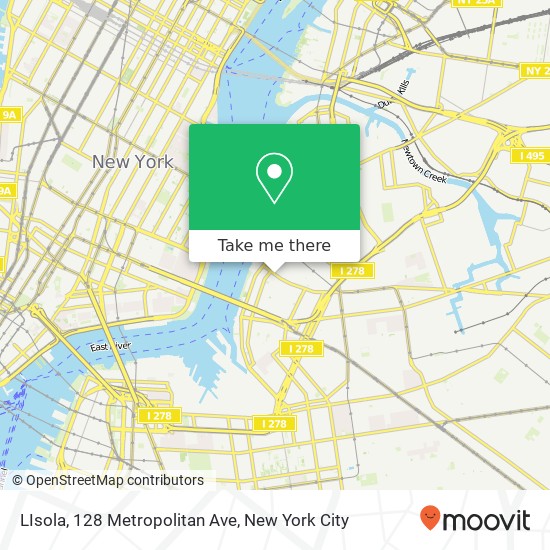 Mapa de LIsola, 128 Metropolitan Ave