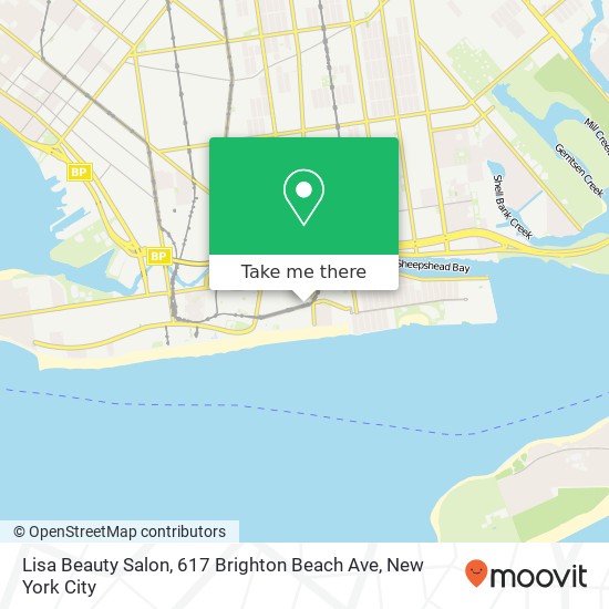Mapa de Lisa Beauty Salon, 617 Brighton Beach Ave