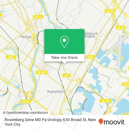 Rosenberg Gene MD Pa Urology, 630 Broad St map