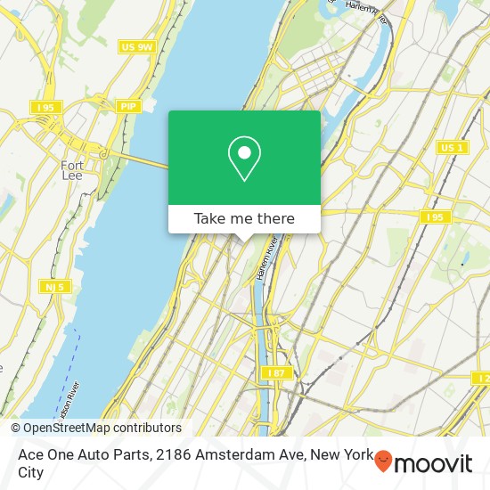 Mapa de Ace One Auto Parts, 2186 Amsterdam Ave