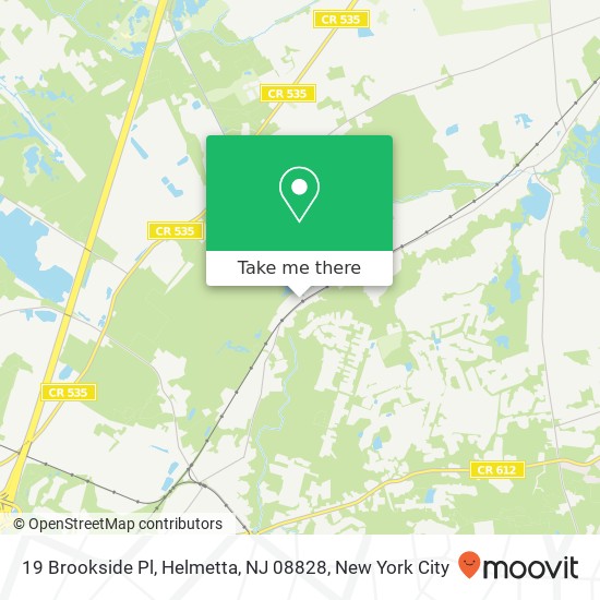 Mapa de 19 Brookside Pl, Helmetta, NJ 08828