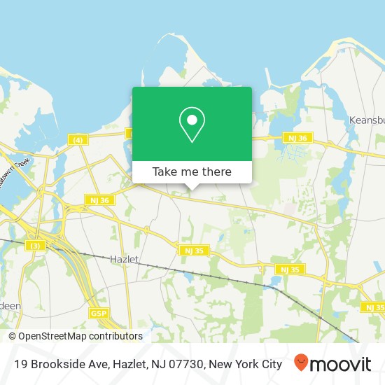 19 Brookside Ave, Hazlet, NJ 07730 map