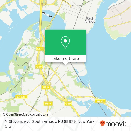Mapa de N Stevens Ave, South Amboy, NJ 08879