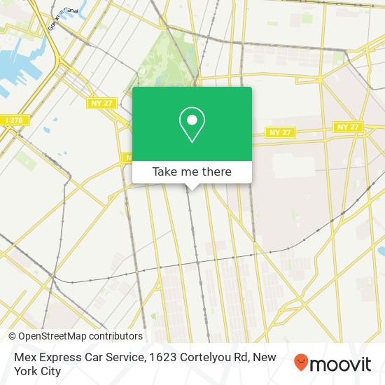 Mapa de Mex Express Car Service, 1623 Cortelyou Rd