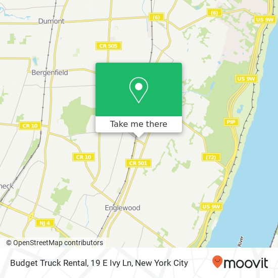 Budget Truck Rental, 19 E Ivy Ln map