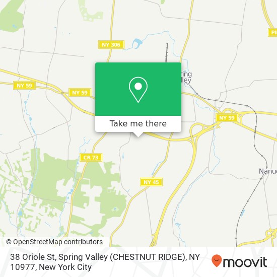 Mapa de 38 Oriole St, Spring Valley (CHESTNUT RIDGE), NY 10977