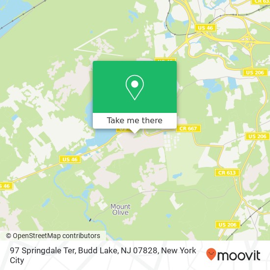 Mapa de 97 Springdale Ter, Budd Lake, NJ 07828