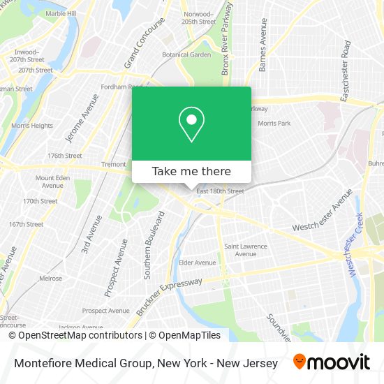 Mapa de Montefiore Medical Group