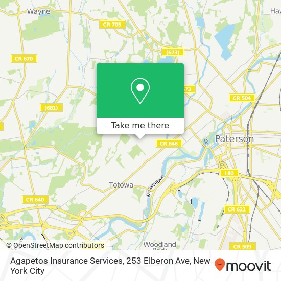 Mapa de Agapetos Insurance Services, 253 Elberon Ave