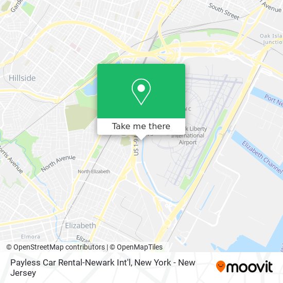 Mapa de Payless Car Rental-Newark Int'l