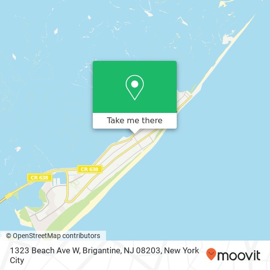 Mapa de 1323 Beach Ave W, Brigantine, NJ 08203
