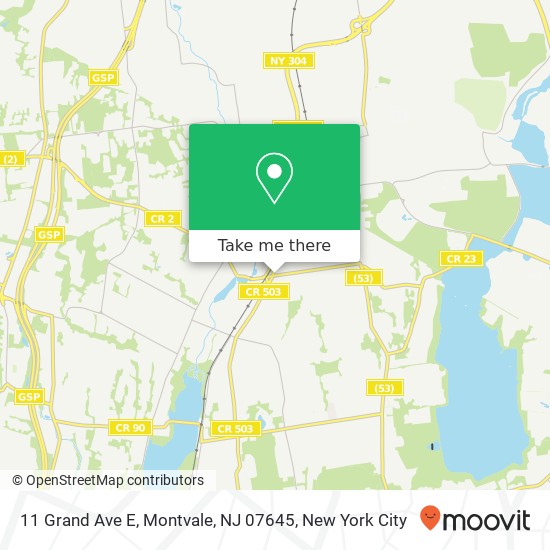 Mapa de 11 Grand Ave E, Montvale, NJ 07645