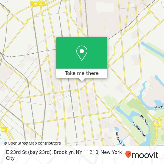 Mapa de E 23rd St (bay 23rd), Brooklyn, NY 11210