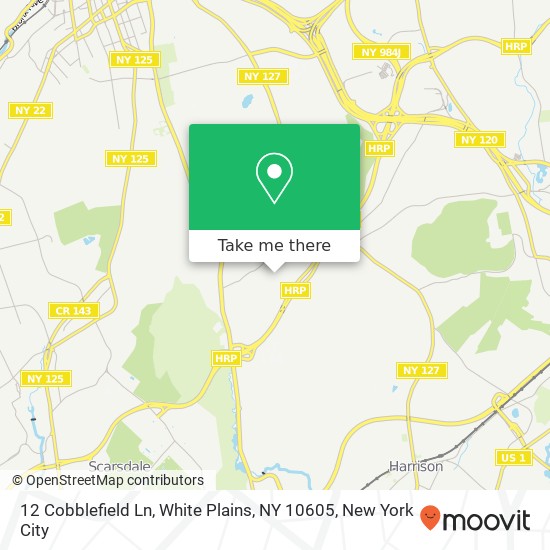 12 Cobblefield Ln, White Plains, NY 10605 map