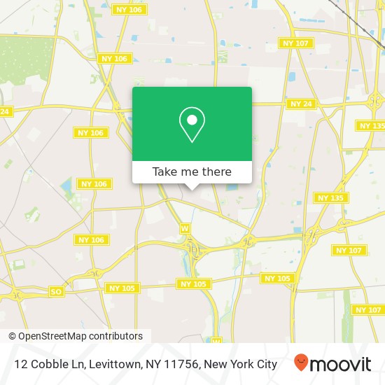 Mapa de 12 Cobble Ln, Levittown, NY 11756