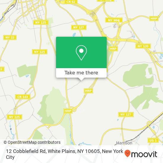 Mapa de 12 Cobblefield Rd, White Plains, NY 10605