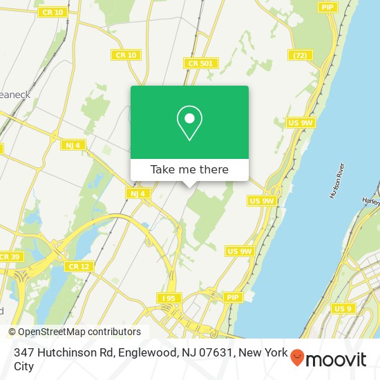 Mapa de 347 Hutchinson Rd, Englewood, NJ 07631