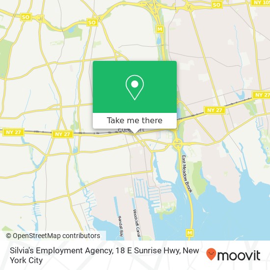 Mapa de Silvia's Employment Agency, 18 E Sunrise Hwy