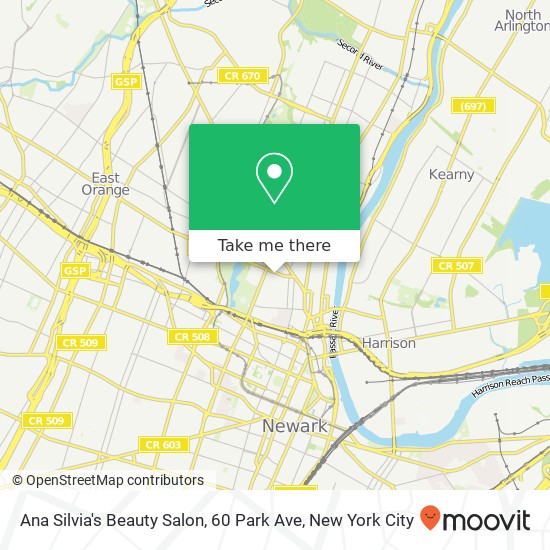 Mapa de Ana Silvia's Beauty Salon, 60 Park Ave