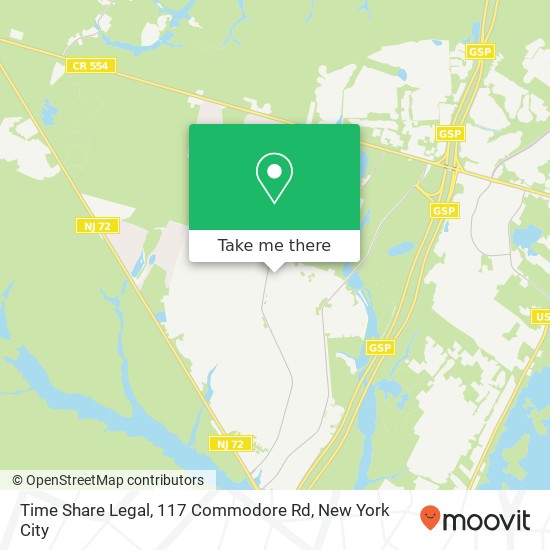 Time Share Legal, 117 Commodore Rd map