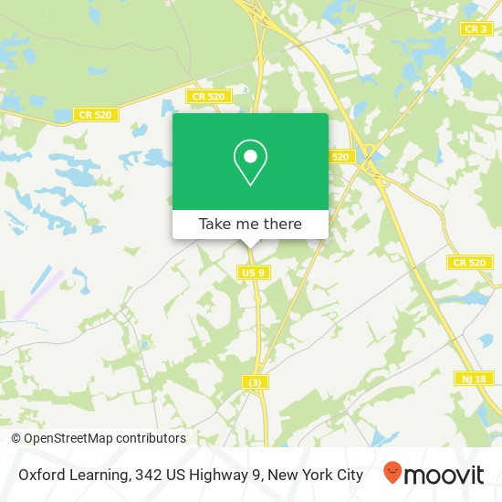 Oxford Learning, 342 US Highway 9 map