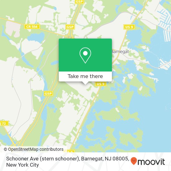 Mapa de Schooner Ave (stern schooner), Barnegat, NJ 08005