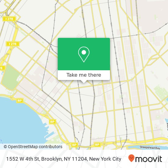 Mapa de 1552 W 4th St, Brooklyn, NY 11204