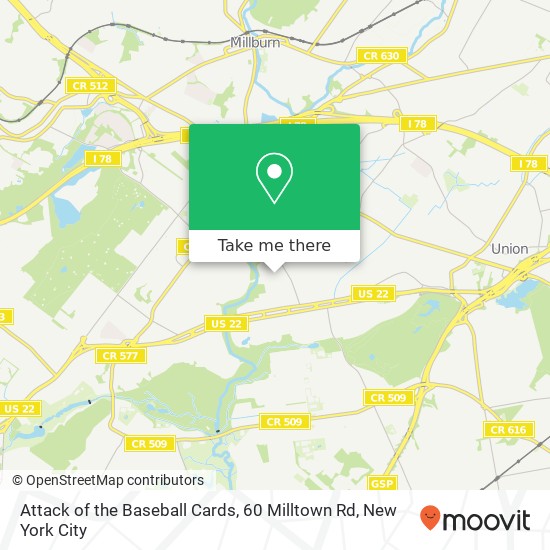 Attack of the Baseball Cards, 60 Milltown Rd map