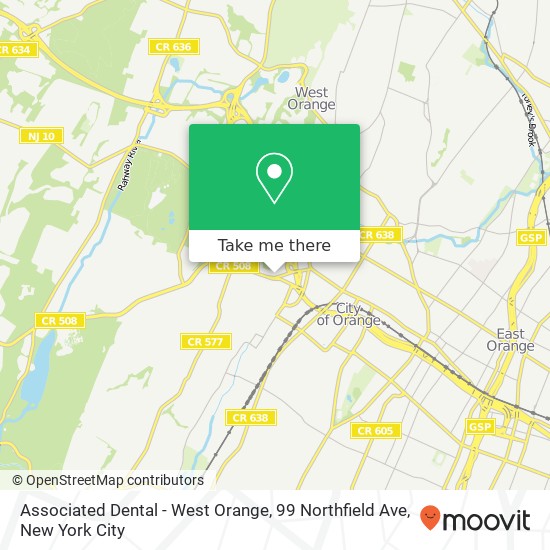 Mapa de Associated Dental - West Orange, 99 Northfield Ave